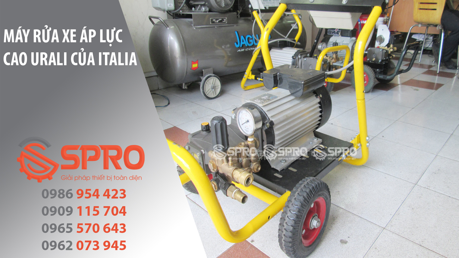 Máy rửa xe áp lực cao Urali nhập khẩu chính hãng từ Italia
