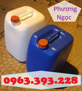 Can nhựa HDPE nguyên sinh, can nhựa 30 Lít vuông, can đựng hóa chất 30L