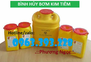 Hộp đựng kim tiêm y tế, bình đựng vật sắc nhọn y tế, bình hủy kim tiêm