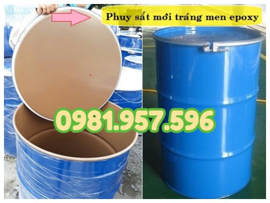 Phuy sắt nắp hở 200L, phuy sắt đai kiềng, phuy sắt khóa bu lông