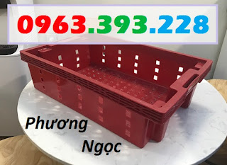 Sóng cá HS002, sọt nhựa đựng hải sản, sóng hở HS002, sọt đựng cá