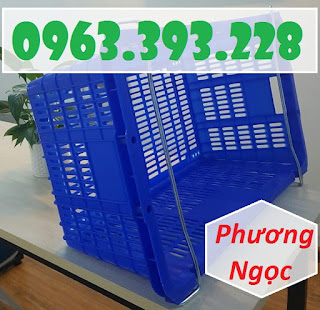 Sọt nhựa thanh long, Sóng nhựa HS011, Sọt quai sắt