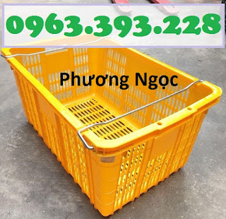 Sọt quai sắt, sọt nhựa rỗng có quai, sóng nhựa rỗng HS011, sọt thanh long