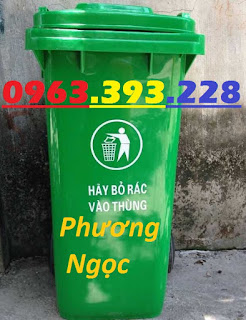 Thùng đựng rác công cộng 120L, thùng rác 2 bánh xe, thùng rác nhựa HDPE 120 Lít