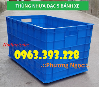 Thùng nhựa đặc công nghiệp, thùng đặc có bánh xe, thùng chứa hàng