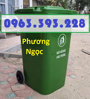 Thùng rác nắp kín 240 Lít, thùng rác nhựa HDPE, thùng rác công cộng 2 bánh xe
