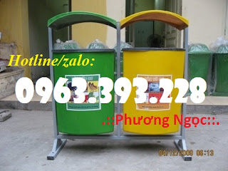 Thùng rác nhựa composite treo đôi 80 Lít