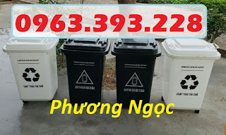 Thùng rác y tế 60L, thùng phân loại rác y tế, thùng rác y tế 60L có bánh xe