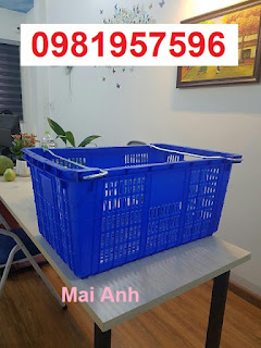 Sọt nhựa nguyên sinh có quai sắt kích thước 715 x 470 x 330 mm, hàng loại 1