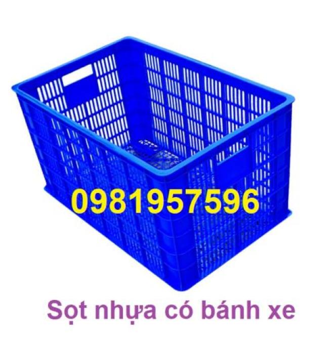 Sọt nhựa, sọt nhựa có bánh xe, sóng nhựa hở có bánh xe, sọt nhựa lớn có bánh xe