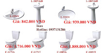 Bồn cầu 02 khối, Lavabo âm bàn, Lavabo treo tường Inax