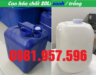 Can nhựa hóa chất 20L, can 20L nhựa HPDE nguyên sinh