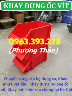 Khay nhựa đựng bulong ốc vít, khay linh kiện xếp chồng giá rẻ tại Hà Nội