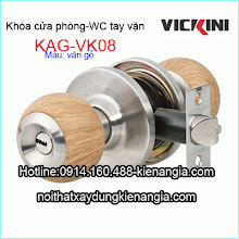 Khóa đấm vân gỗ vickini,khóa cửa phòng tay vặn tròn chiết khấu cao