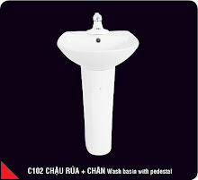 Lavabo chân dài Hảo Cảnh C102