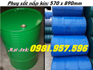 Phuy sắt 200l, phuy sắt nắp nhỏ, phuy sắt cũ