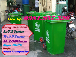 Thùng rác 240l, thùng rác công cộng, thùng rác nhựa công nghiệp