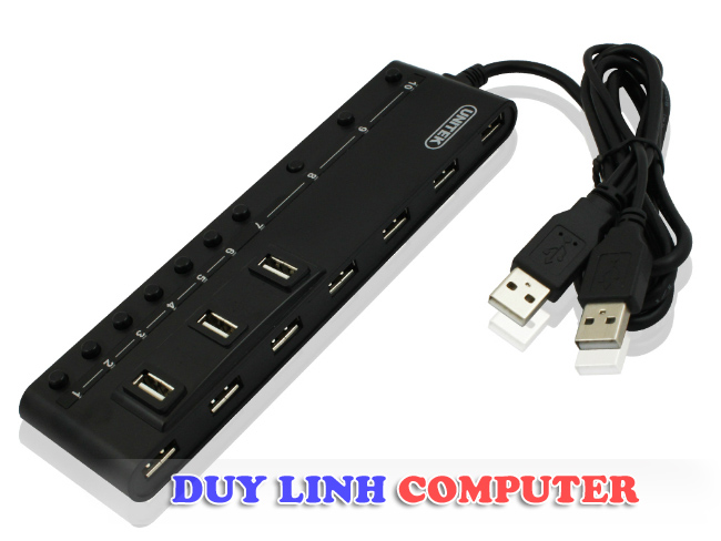 Bộ chia USB 10 cổng Unitek Y-2110 có nguồn ngoài - Giá 520.000đ