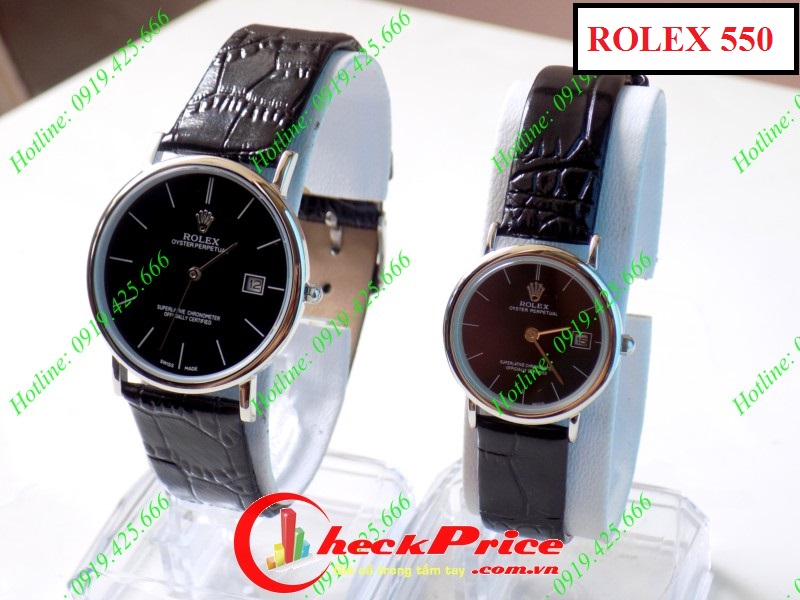 Đồng hồ đeo tay cặp đôi Rolex 550 đen trắng - Giá 1.100.000đ